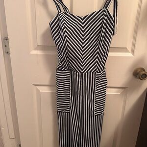 Striped Black and White Women's Dress